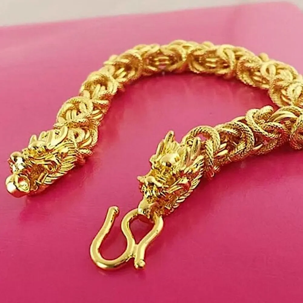 Dragon Hold Plated Byzantine Unisex Bracelet